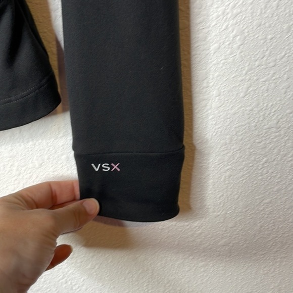 Victorias Secret VSX Size XS Black Pink Zip Up Athletic Mesh Inset Sweatshirt - Picture 10 of 15